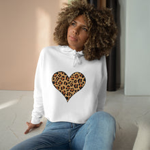 Load image into Gallery viewer, Crop Leopard Print Heart Hoodie
