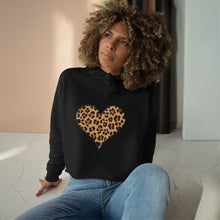 Load image into Gallery viewer, Crop Leopard Print Heart Hoodie
