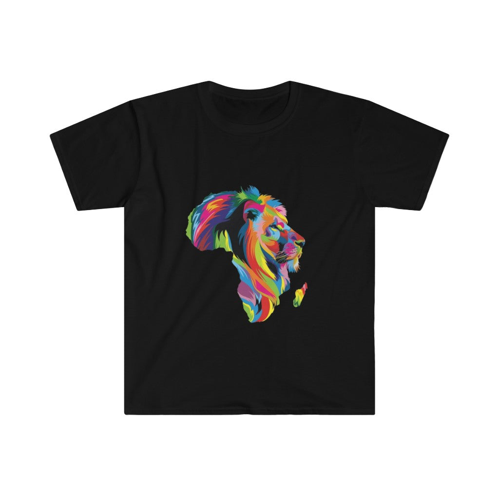 Colorful Africa Shaped Lion