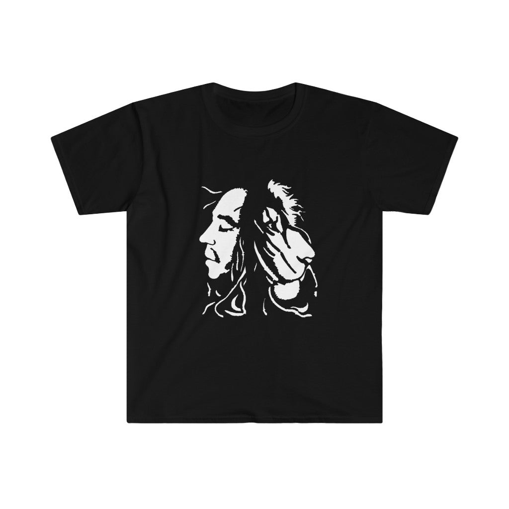 Bob Marley with Lion in white Unisex Softstyle T-Shirt