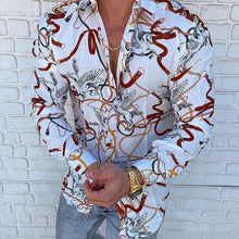 Load image into Gallery viewer, Fashion Luxury man shirt Lapel Buttoned Shirt Casual Designer Print Long Sleeve Tops Men&#39;s Clothing social Cardigan shirt
