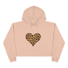 Load image into Gallery viewer, Crop Leopard Print Heart Hoodie
