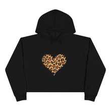 Load image into Gallery viewer, Crop Leopard Print Heart Hoodie
