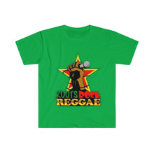 Carica l&#39;immagine nel visualizzatore di Gallery, Roots Rock Reggae Holding A Microphone Unisex Softstyle T-Shirt
