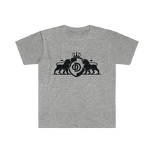 Cargar imagen en el visor de la galería, Lion Crowned shield logo unisex Softstyle T-Shirt
