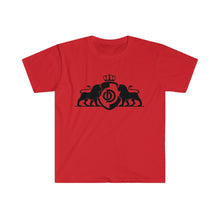 Cargar imagen en el visor de la galería, Lion Crowned shield logo unisex Softstyle T-Shirt
