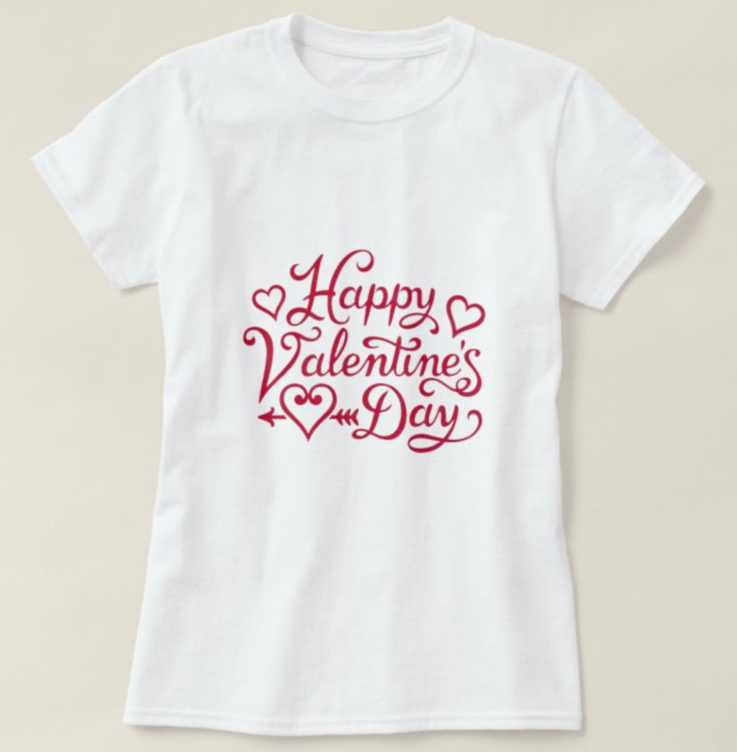 Valentine’s Day white T-shirt