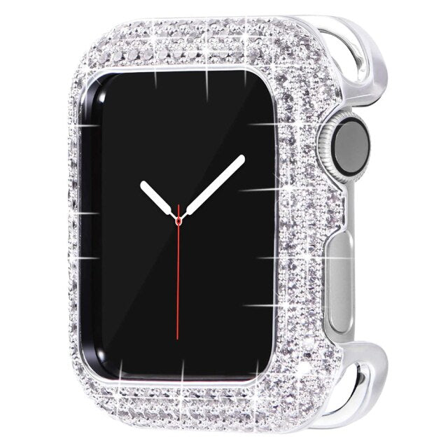 Protective Cover Case for Apple Watch iWatch Copper Shiny Rhinestone